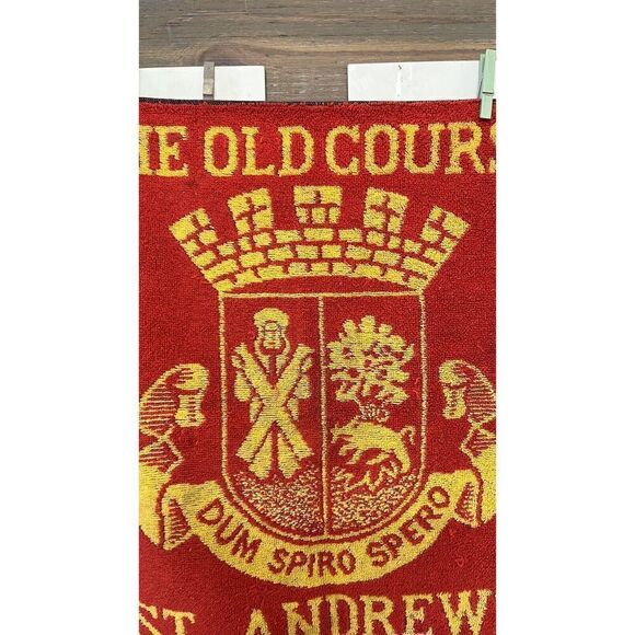 Vintage St. Andrews Scotland Red The Old Course Golf Towel Red Yellow 17"x14” - Picture 6 of 10